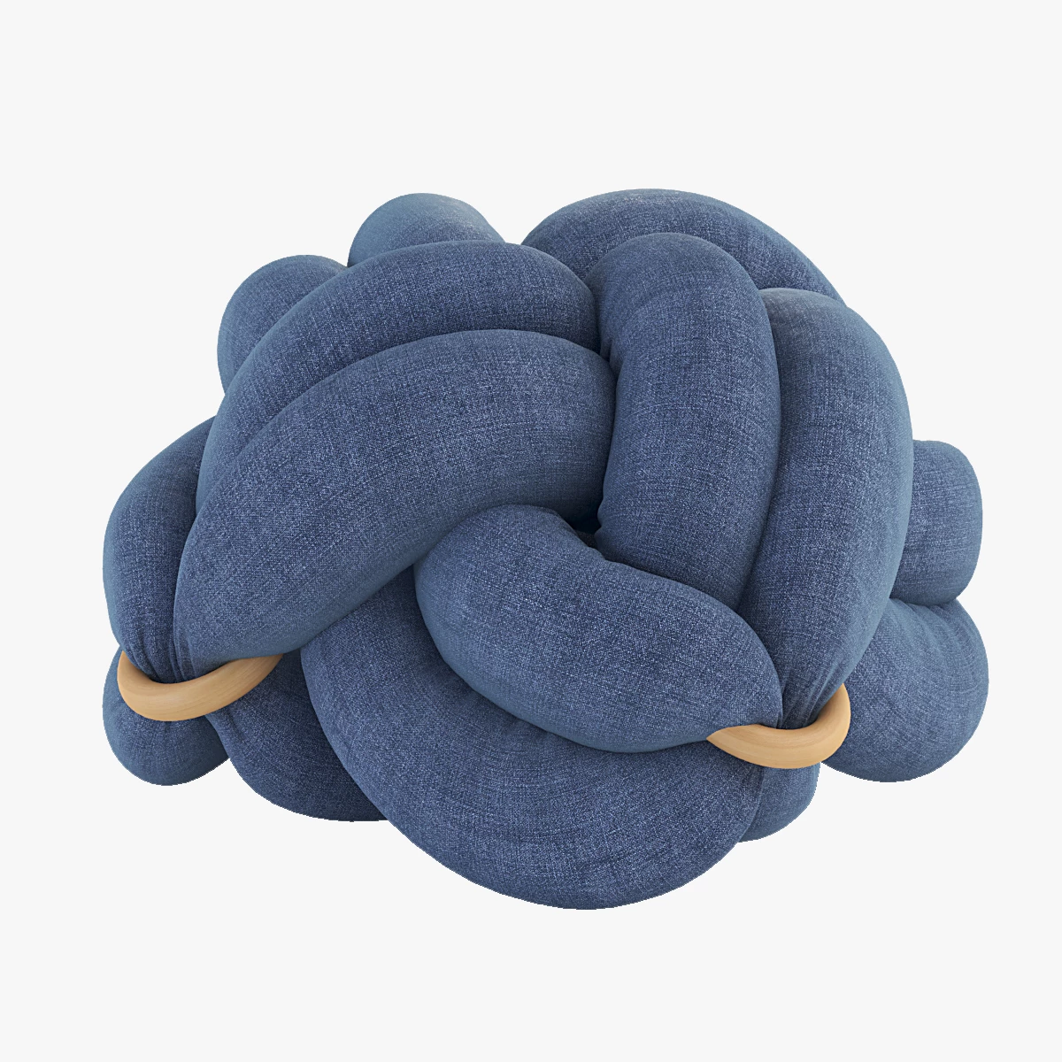 Upholstered Light Denim Knot Floor Cushion Pouf Stool 3D Model_01